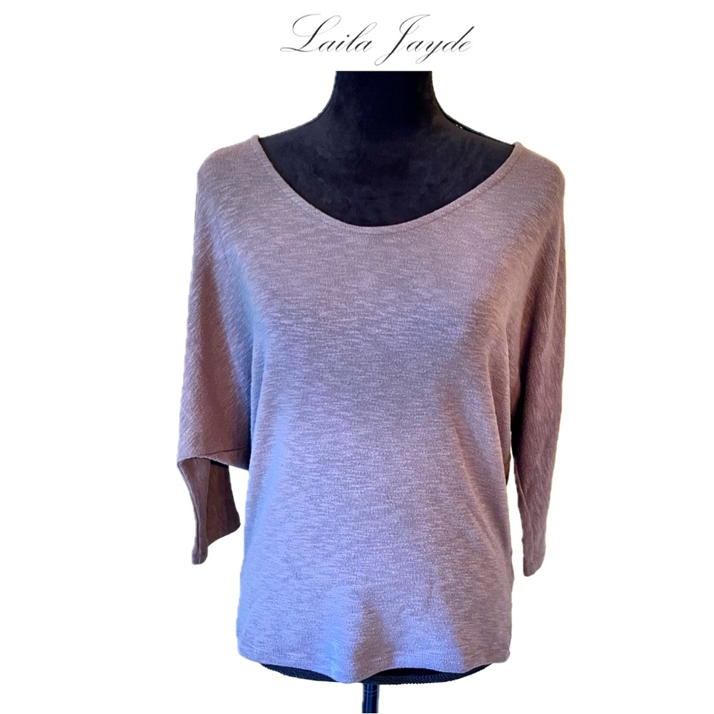 LAILA JAYDE Dolman Sweater 3/4 Sleeve Size XSP Taupe Knit - Picture 1 of 7